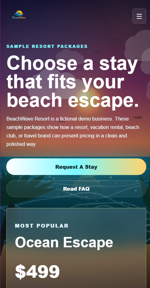 BeachWave Resort Website Template preview